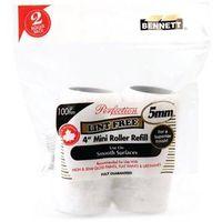 Bennett 2X4IN LF LO-PK LI Mini Roller Refill, 5 mm Thick Nap, 100 mm L, Fabric Cover